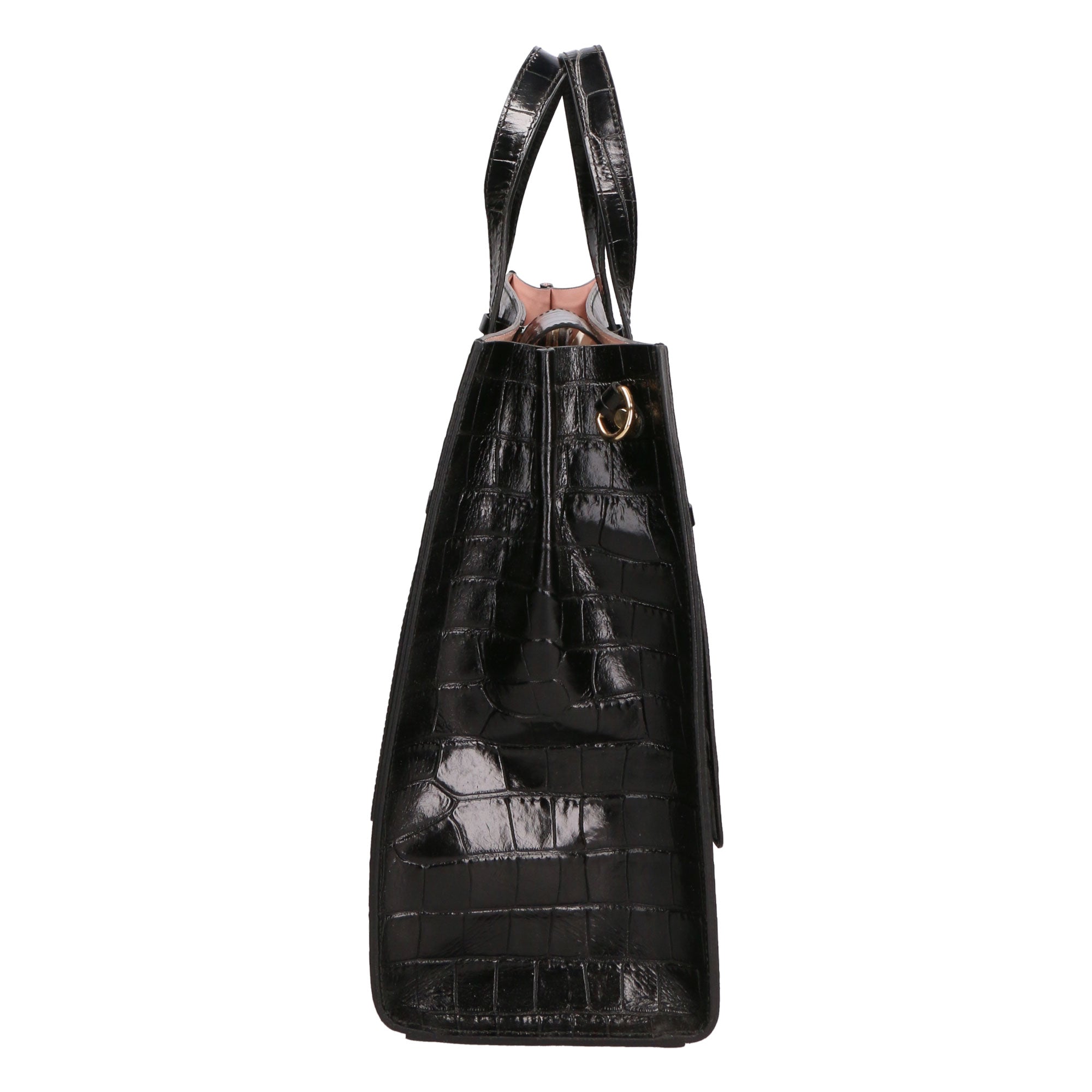 Borsa a mano da donna Vera pelle croco MYB-7004-SSCOCCO-C28 NERO My Best Bag