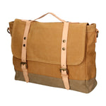 Minerva Borsa a mano unisex Canvas e pelle ZG3011-CUOIO COGNAC Gave Lux