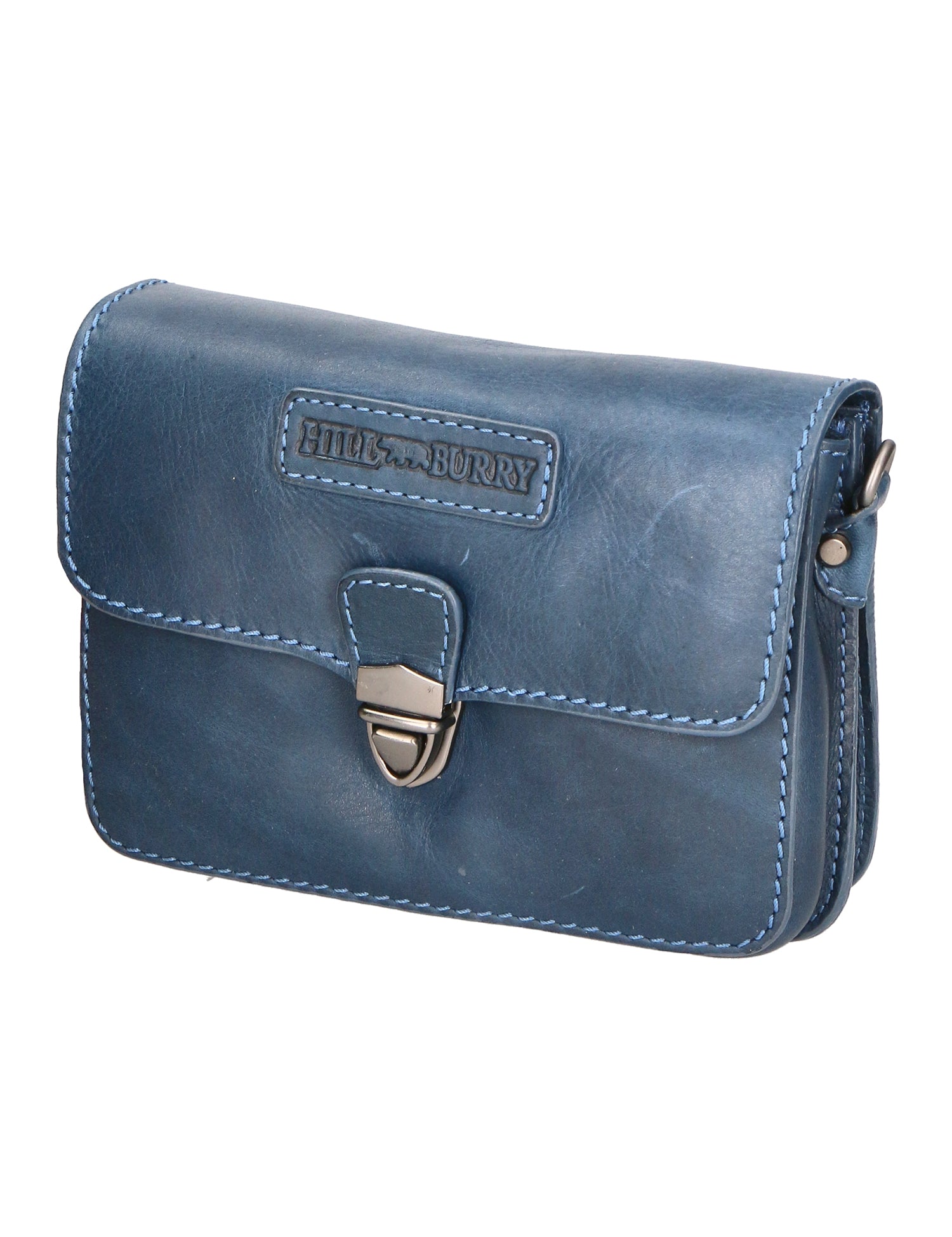 Borsa a tracolla da uomo 100% vera pelle HILB-3279WH-BLU Hill Burry