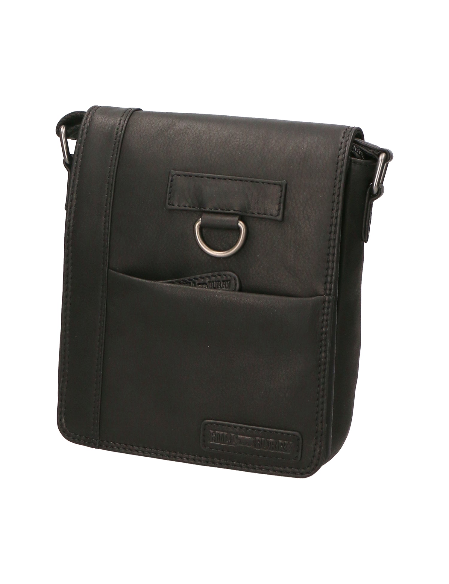 Borsa a tracolla uomo in vera pelle Casual HILB-3057-NERO Hill Burry