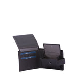 Herrenbrieftasche aus echtem Leder, Made in Italy, 9,5 x 12 x 2 cm