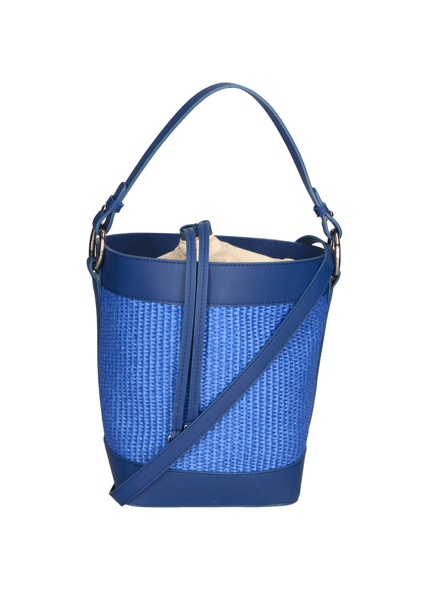 Borsa a secchiello da donna Misto pelle e tessuto MYB-05165-SS-530+S22 BLUETTE My Best Bag