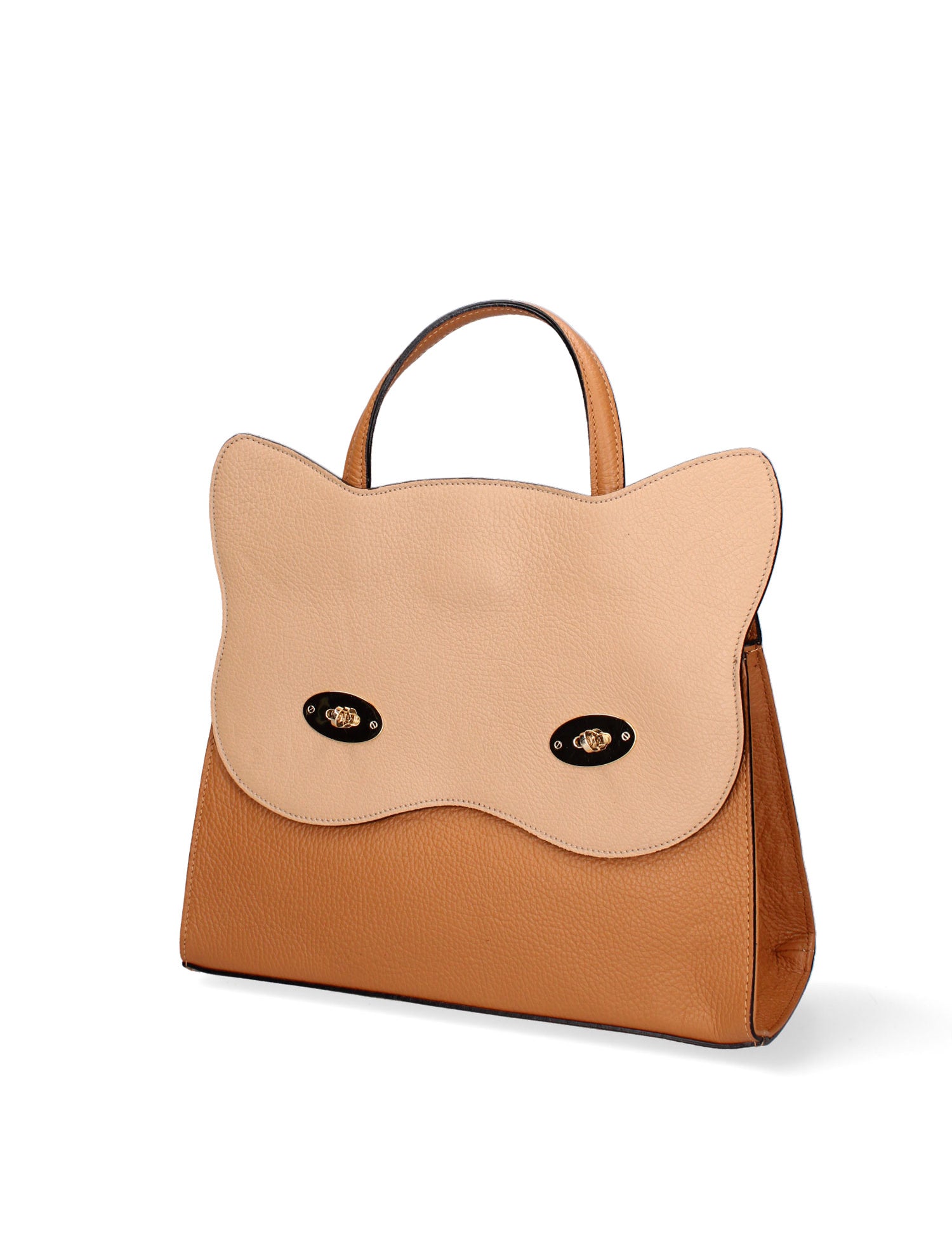 Arancia Borsa a mano da donna 100% pelle 8969-CUOIO+NOCCIOLA Gave Lux