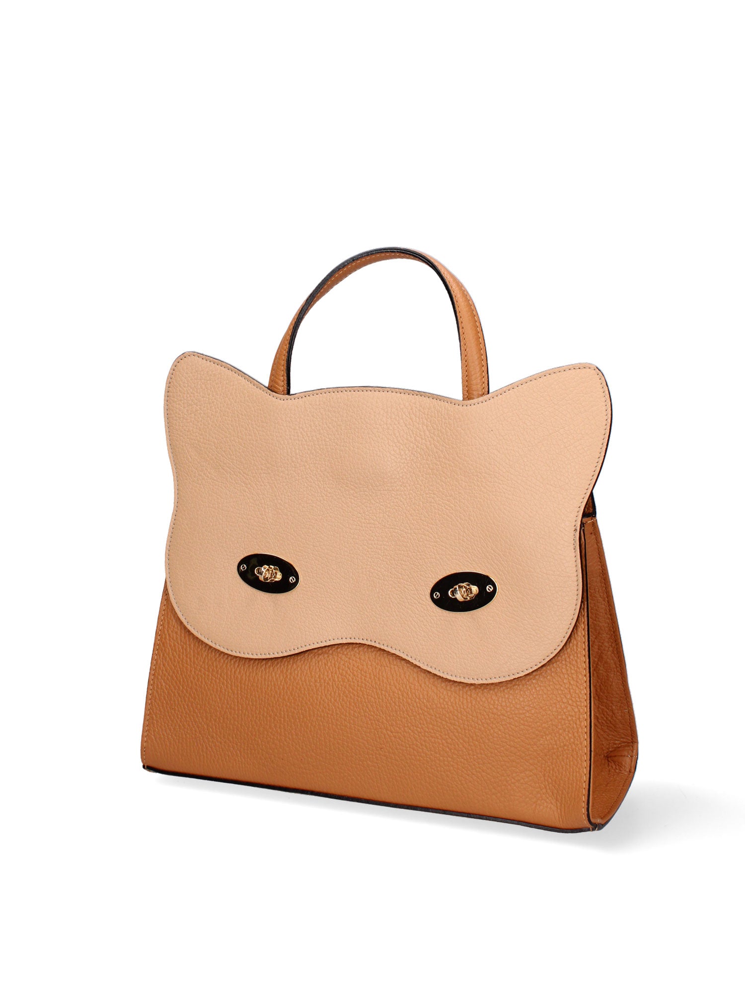 Arancia Borsa a mano da donna 100% pelle 8969-CUOIO+NOCCIOLA Gave Lux