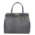 Deborah Borsa a mano da donna Pelle Croco Stampata 7727-C16 GRIGIO Gave Lux