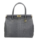 Deborah Borsa a mano da donna Pelle Croco Stampata 7727-C16 GRIGIO Gave Lux