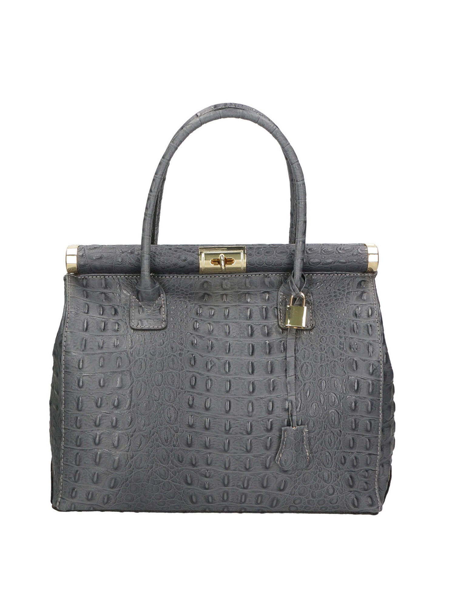 Deborah Borsa a mano da donna Pelle Croco Stampata 7727-C16 GRIGIO Gave Lux