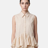 Blusa in 86 Lyocell 14 Poliestere Beige