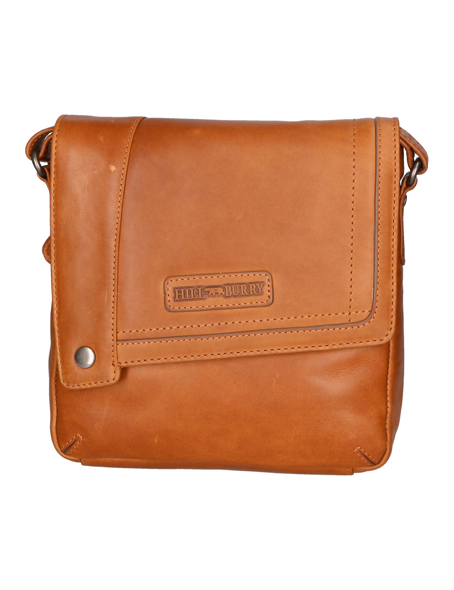 Borsa a tracolla uomo in vera pelle RFID HILB-3336-CUOIO Hill Burry