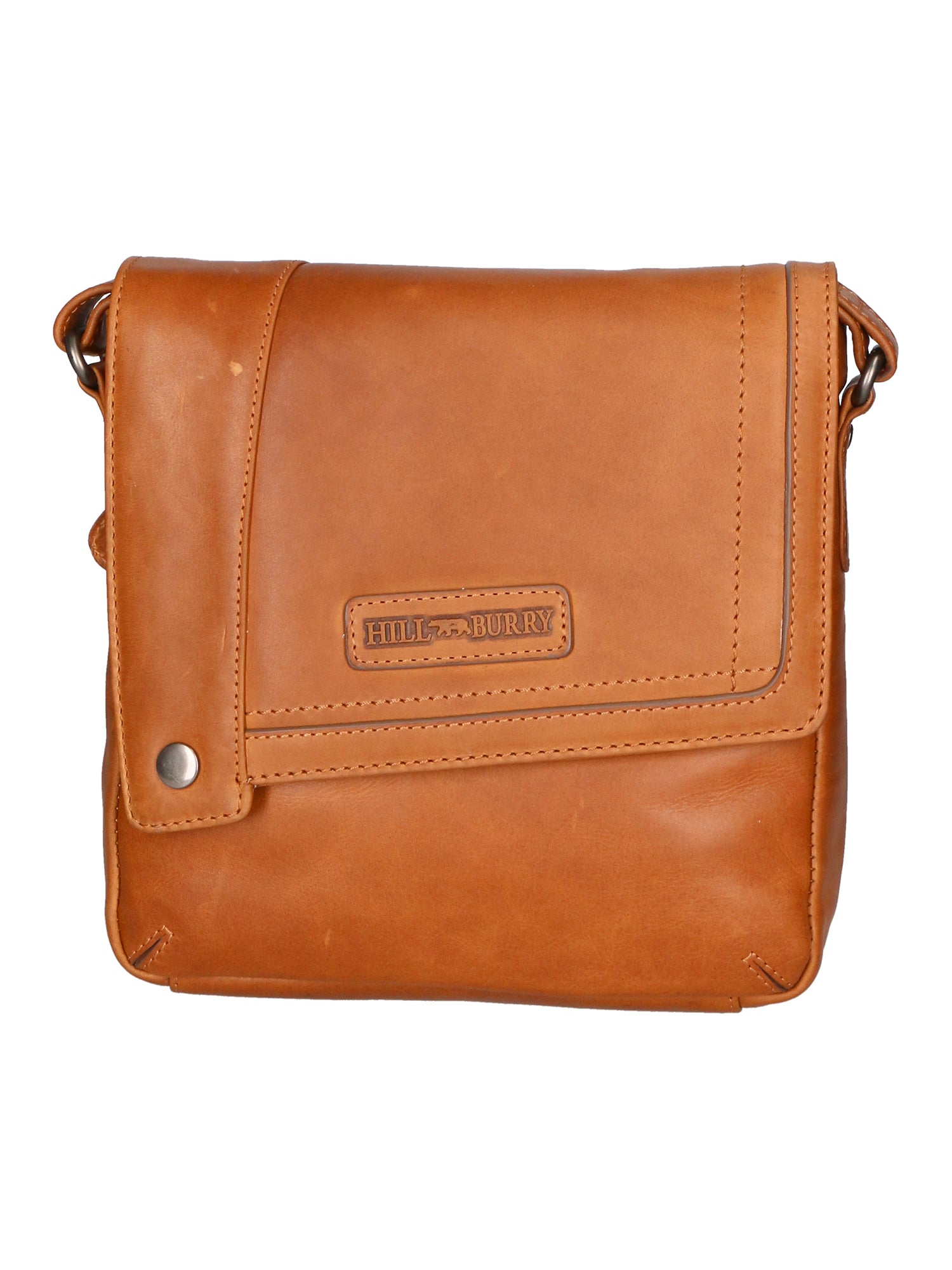 Borsa a tracolla uomo in vera pelle RFID HILB-3336-CUOIO Hill Burry