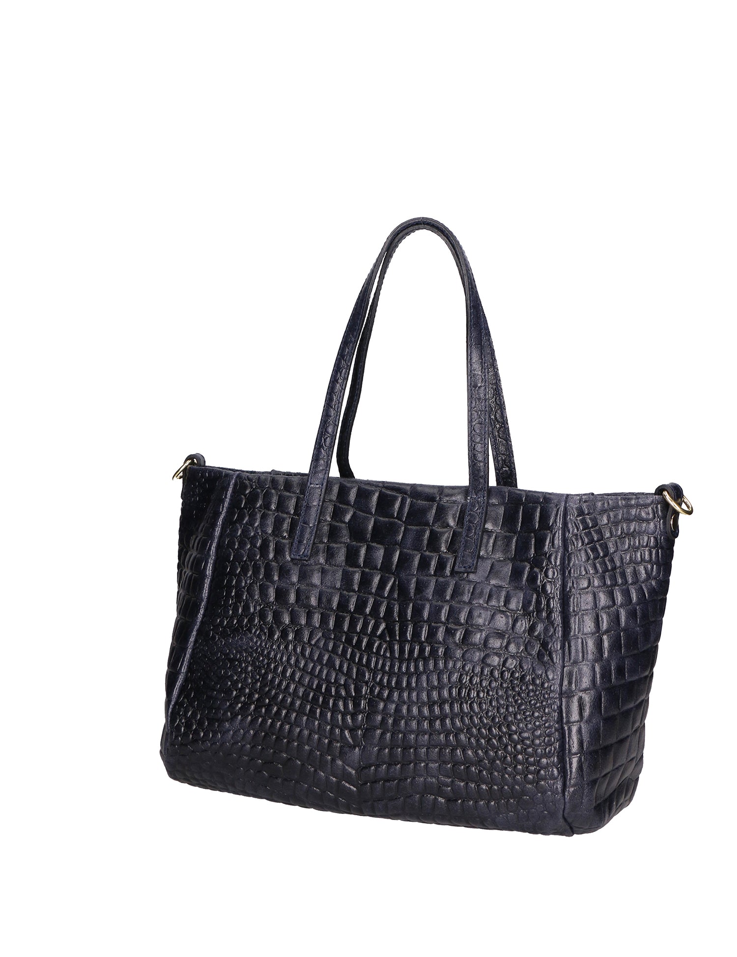 Lorella Borsa a spalla da donna Vera pelle croco 06499-013 BLU NAVY Gave Lux