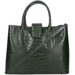 Letizia Borsa a mano da donna Pelle stampata croco 06542-VERDE SCURO Gave Lux