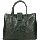 Letizia Borsa a mano da donna Pelle stampata croco 06542-VERDE SCURO Gave Lux
