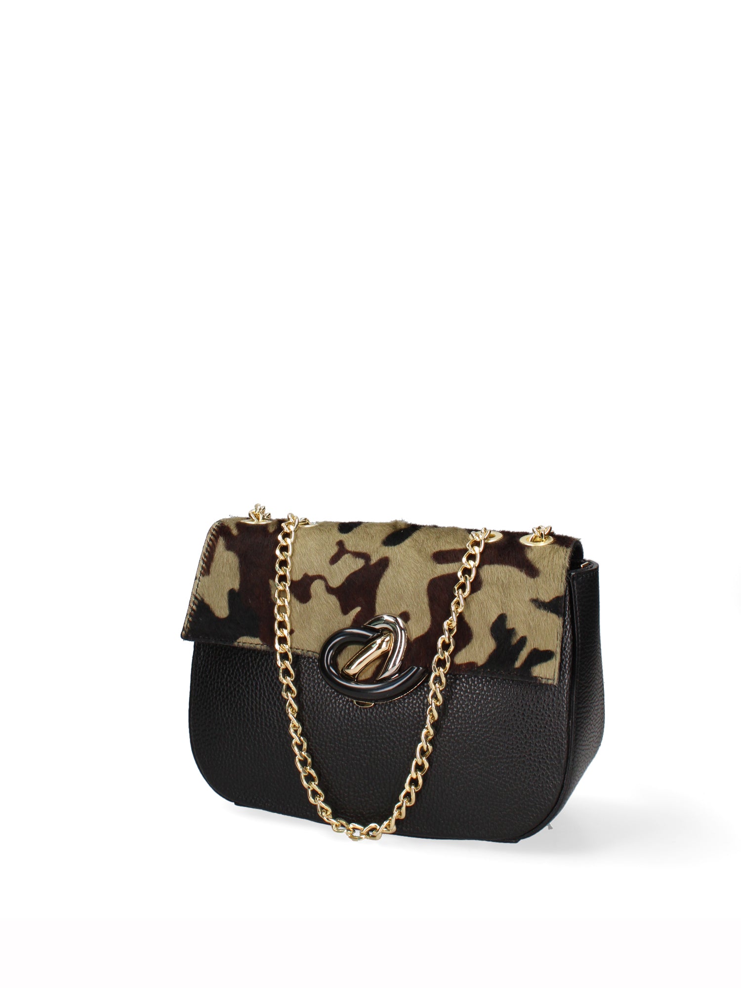 Cortona Borsa a spalla donna Vera pelle 560094-VERDE MILITARE Gave Lux