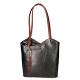 Fabiola Borsa a spalla da donna 100% pelle 9039-NERO MARRONE Gave Lux