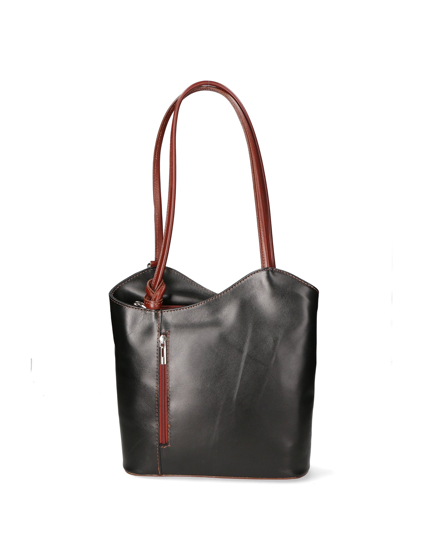 Fabiola Borsa a spalla da donna 100% pelle 9039-NERO MARRONE Gave Lux