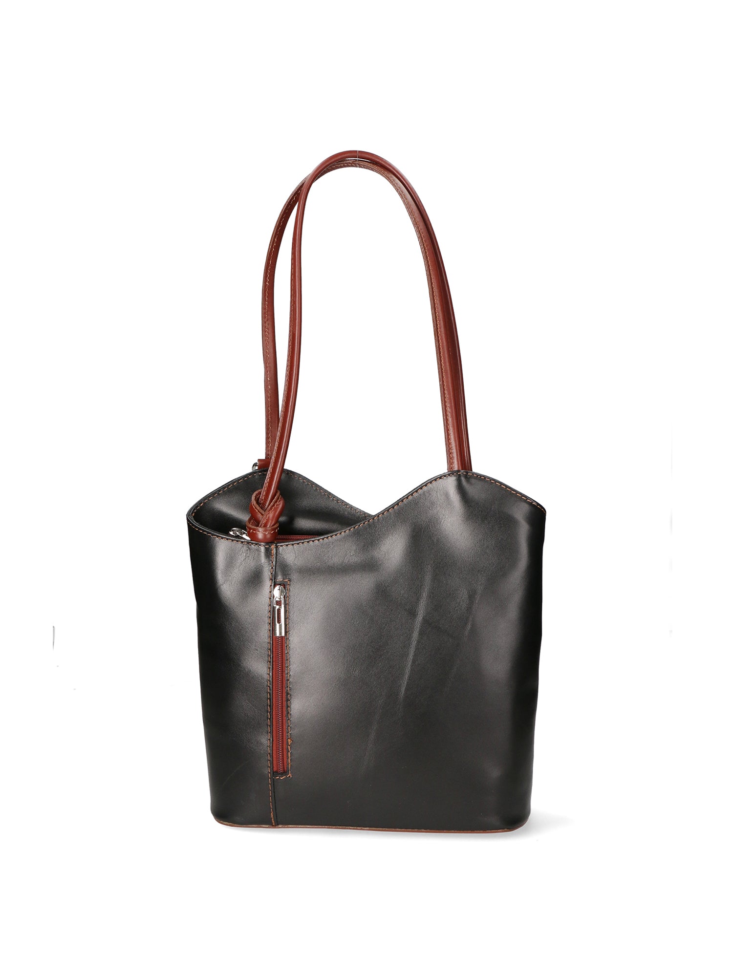 Fabiola Borsa a spalla da donna 100% pelle 9039-NERO MARRONE Gave Lux