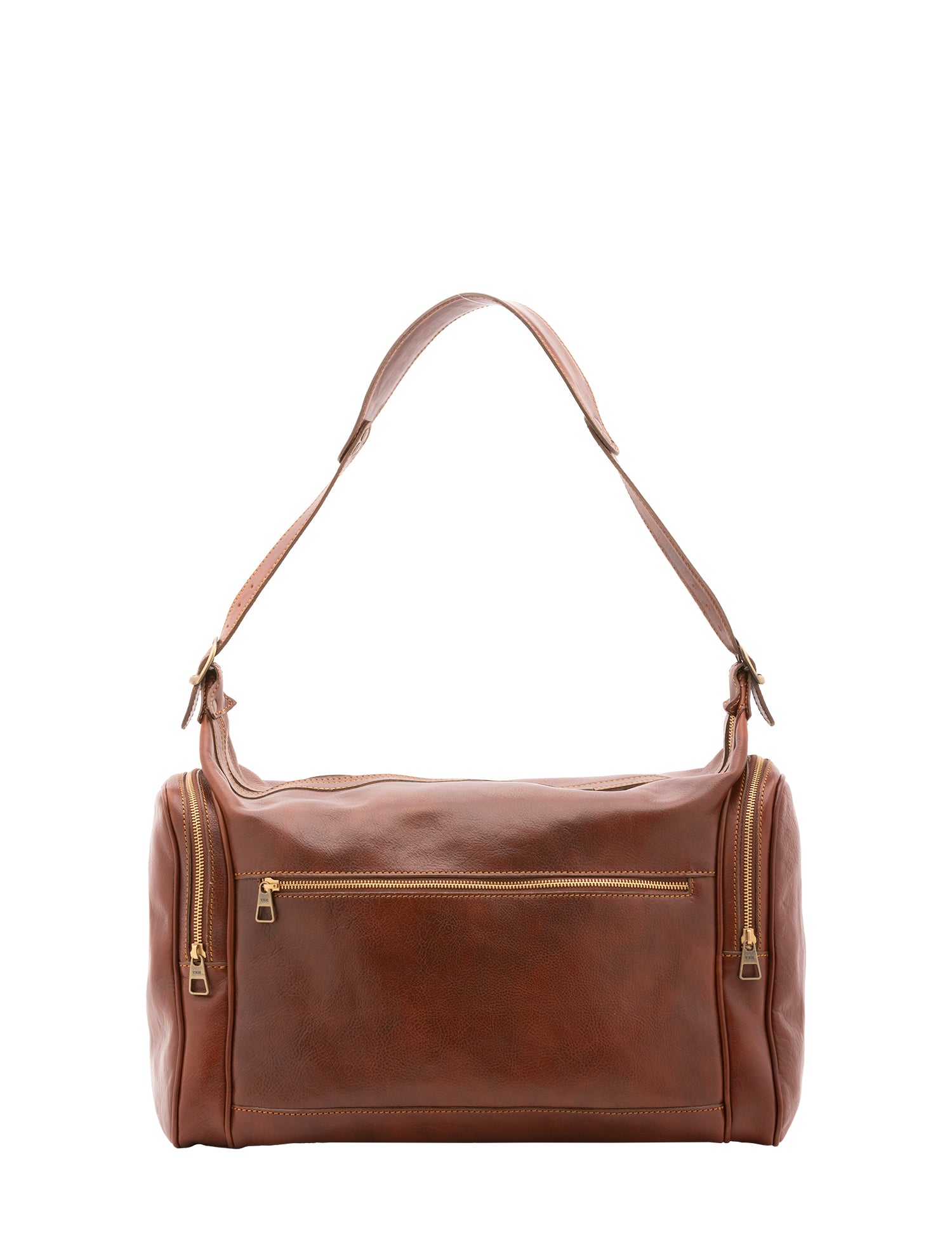 Borsa da viaggio unisex in vera pelle 100% cotone 4037-MARRONE Alessia Firenze