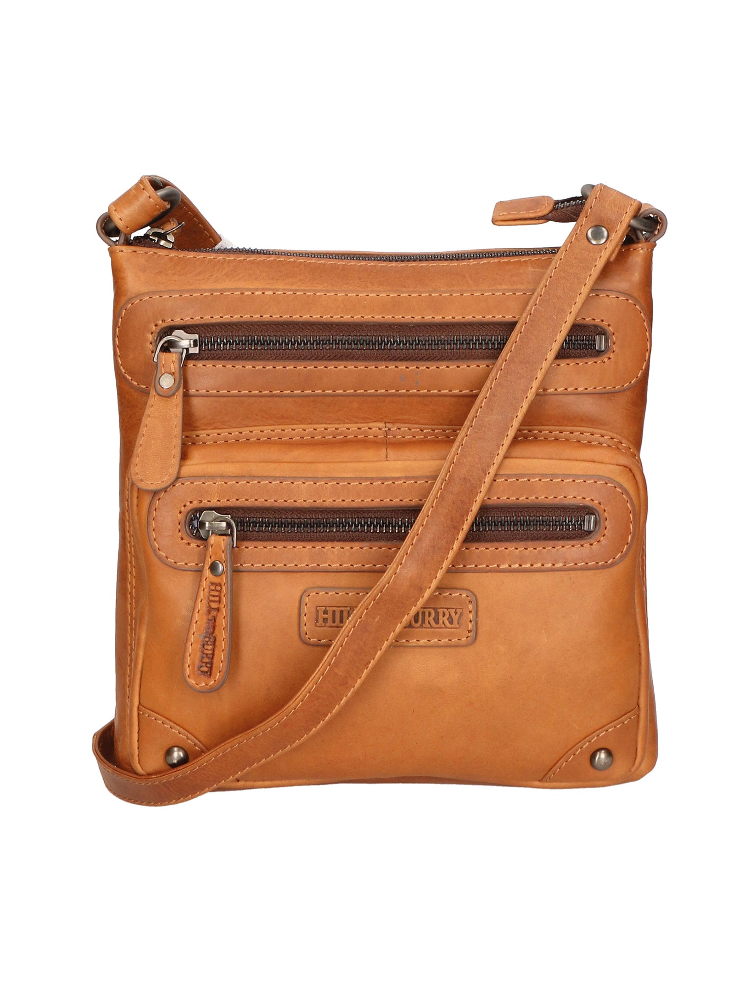 Borsa a tracolla da uomo Vera pelle RFID HILB-15118-CUOIO Hill Burry