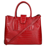 Letizia Borsa a mano da donna Pelle stampata croco 06542-ROSSO SCURO Gave Lux