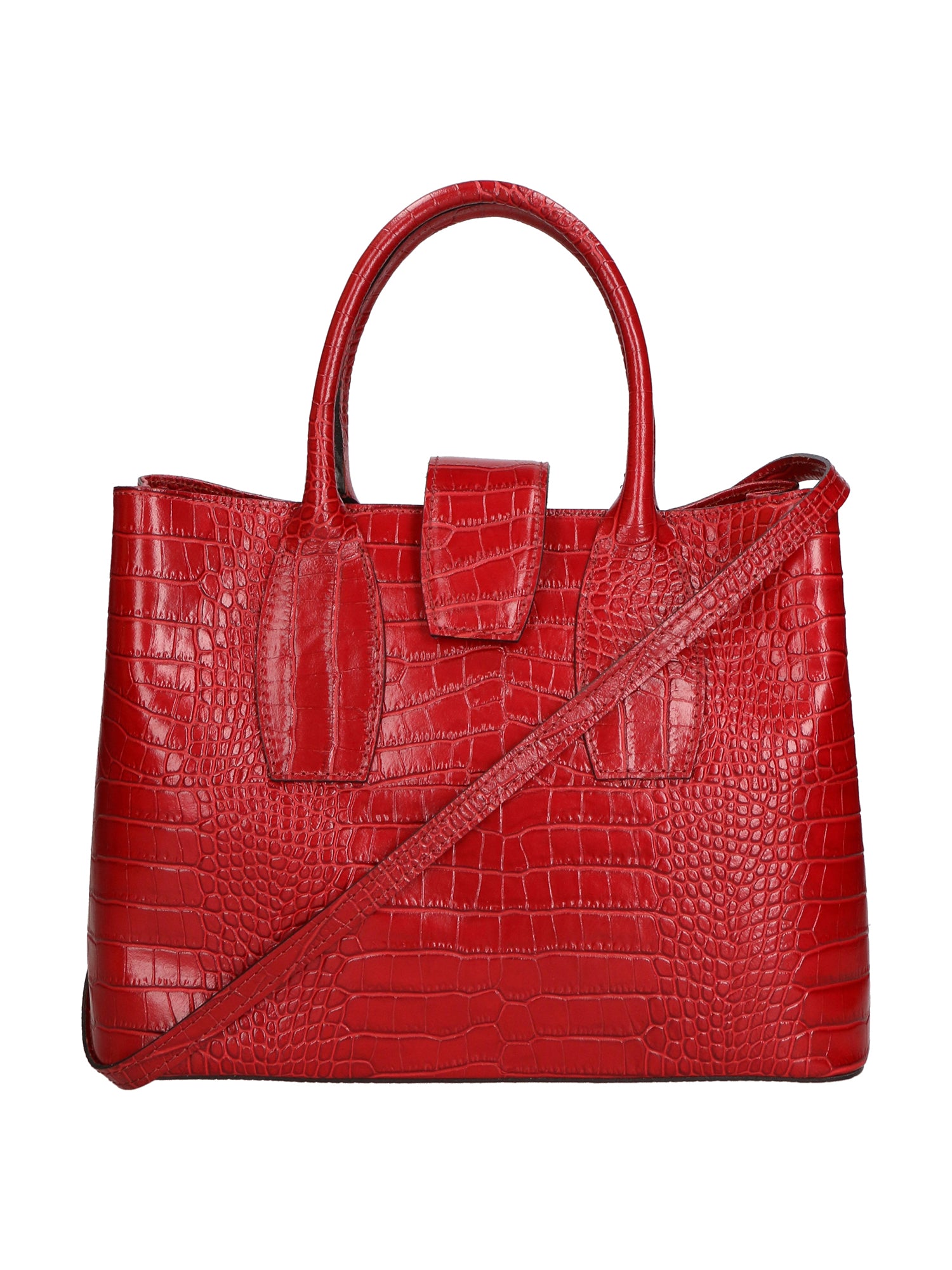 Letizia Borsa a mano da donna Pelle stampata croco 06542-ROSSO SCURO Gave Lux