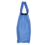 Borsa a mano da donna Misto pelle e tessuto Made in Italy 31x41,5x15,5 cm