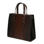 Borsa a mano da donna Vera pelle effetto coccodrillo MYB-8005-FW-BRUCIATO My Best Bag