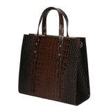 Borsa a mano da donna Vera pelle effetto coccodrillo MYB-8005-FW-BRUCIATO My Best Bag