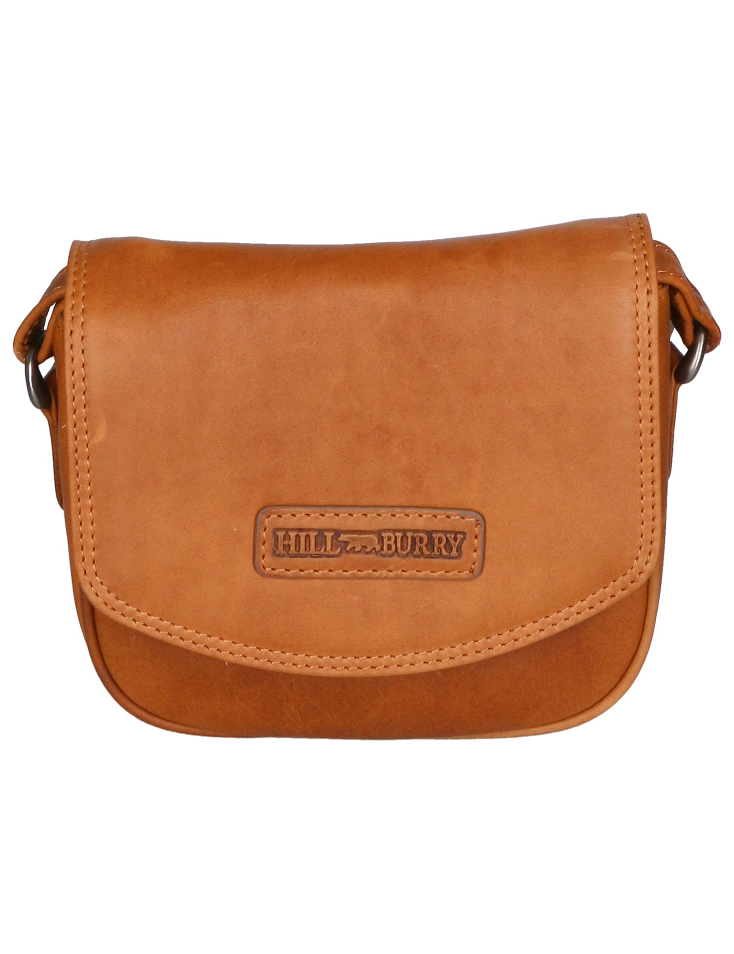 Borsa a tracolla da uomo in vera pelle RFID HILB-871-COGNAC CUOIO Hill Burry