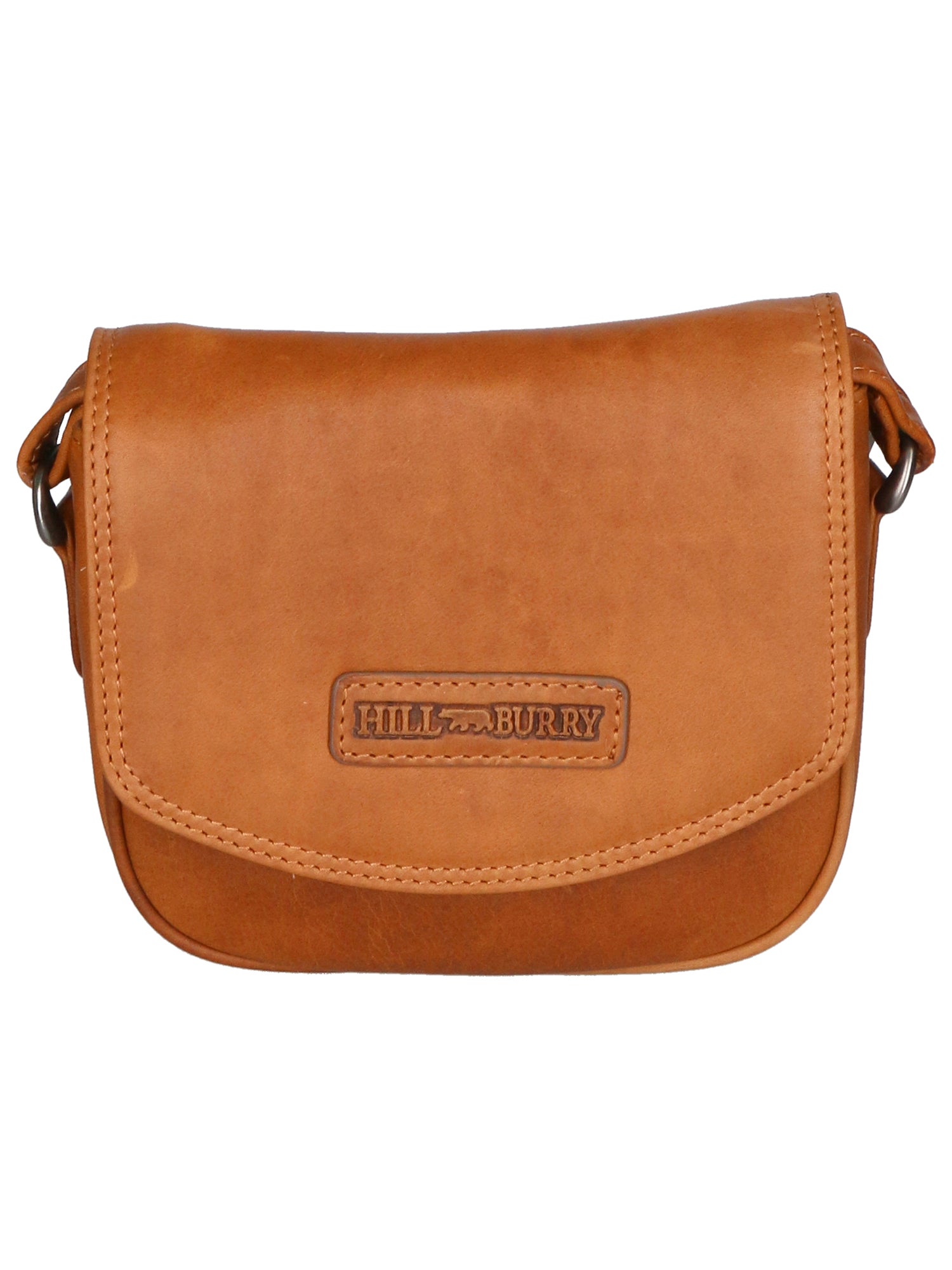 Borsa a tracolla da uomo in vera pelle RFID HILB-871-COGNAC CUOIO Hill Burry