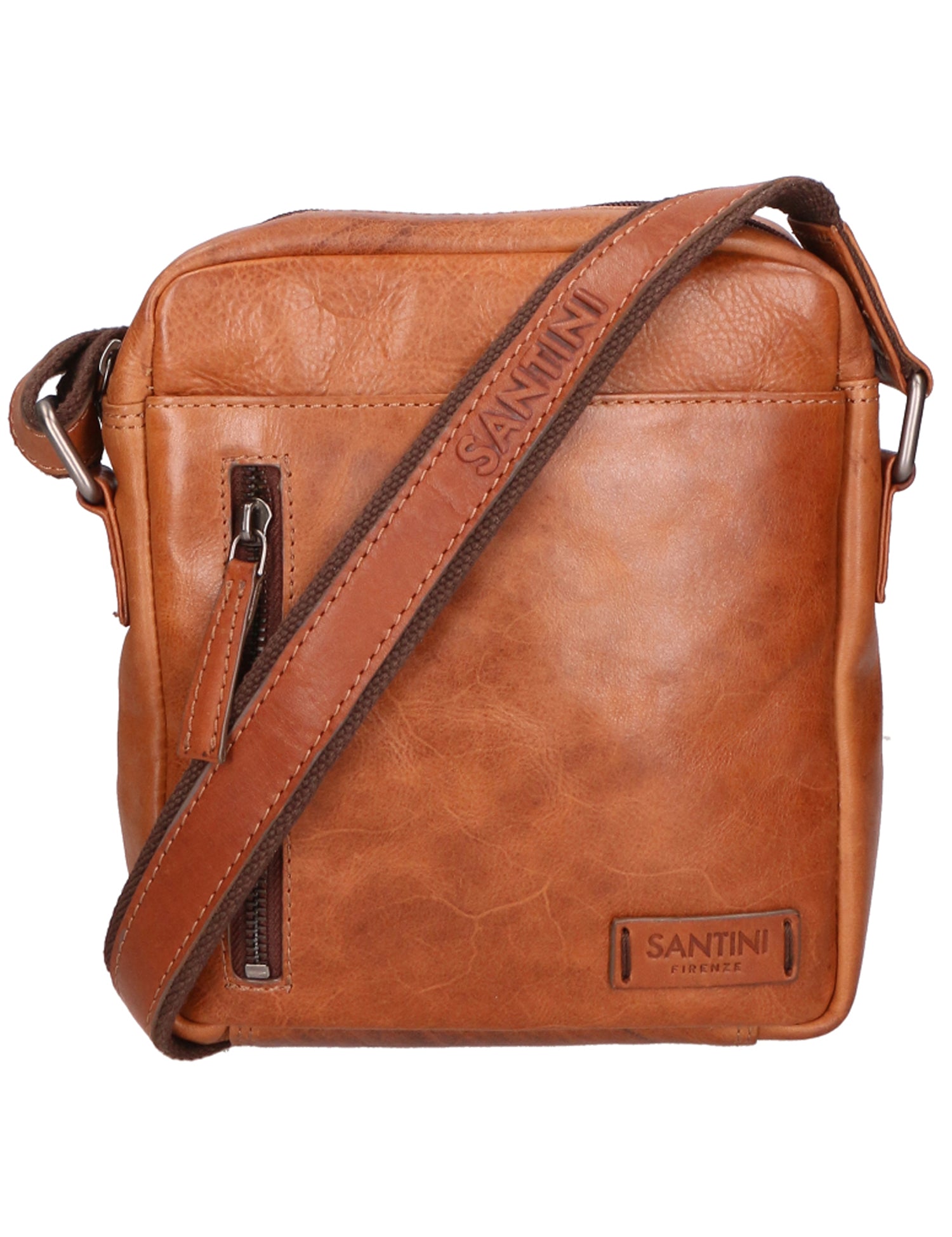 Borsa a tracolla unisex vera pelle Made in Italy SN5862847-TAN Santini Firenze