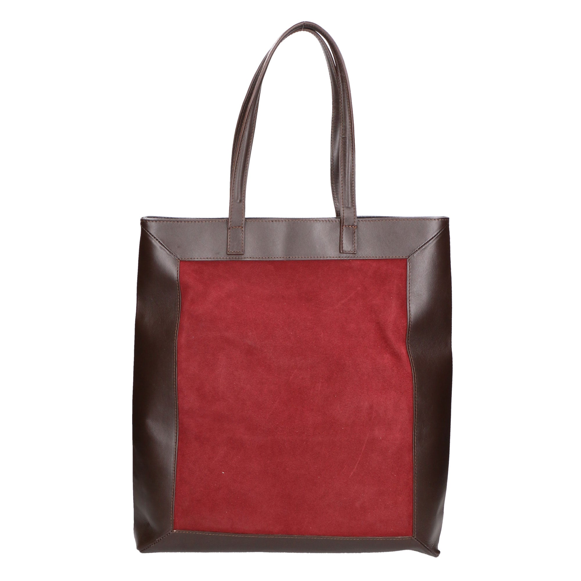Borsa a mano da donna Pelle e Camoscio MYB-6023-FW-04121 BORDO My Best Bag