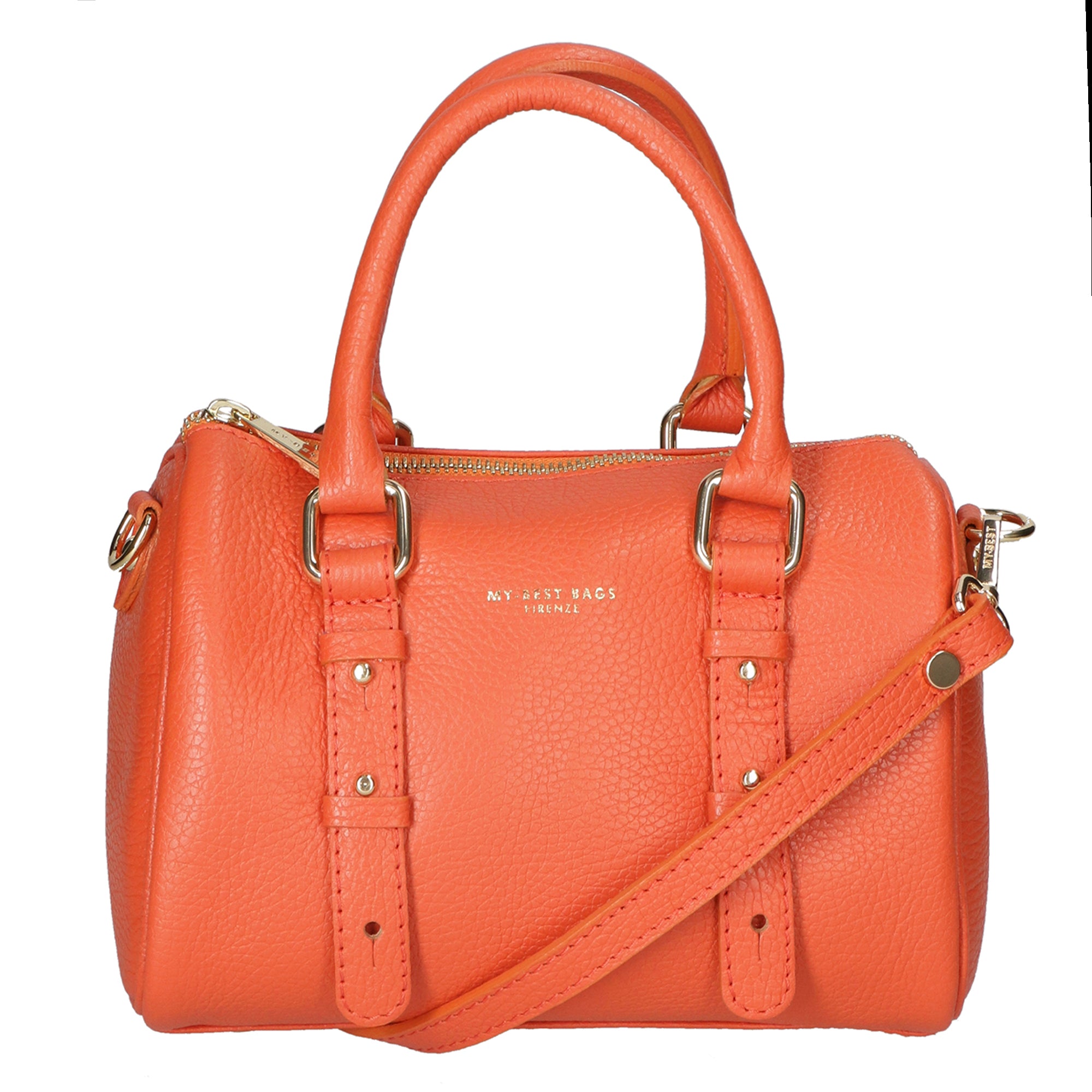 Borsa a tracolla da donna Vera pelle MYB-8023-FW-D35 PAPAYA My Best Bag