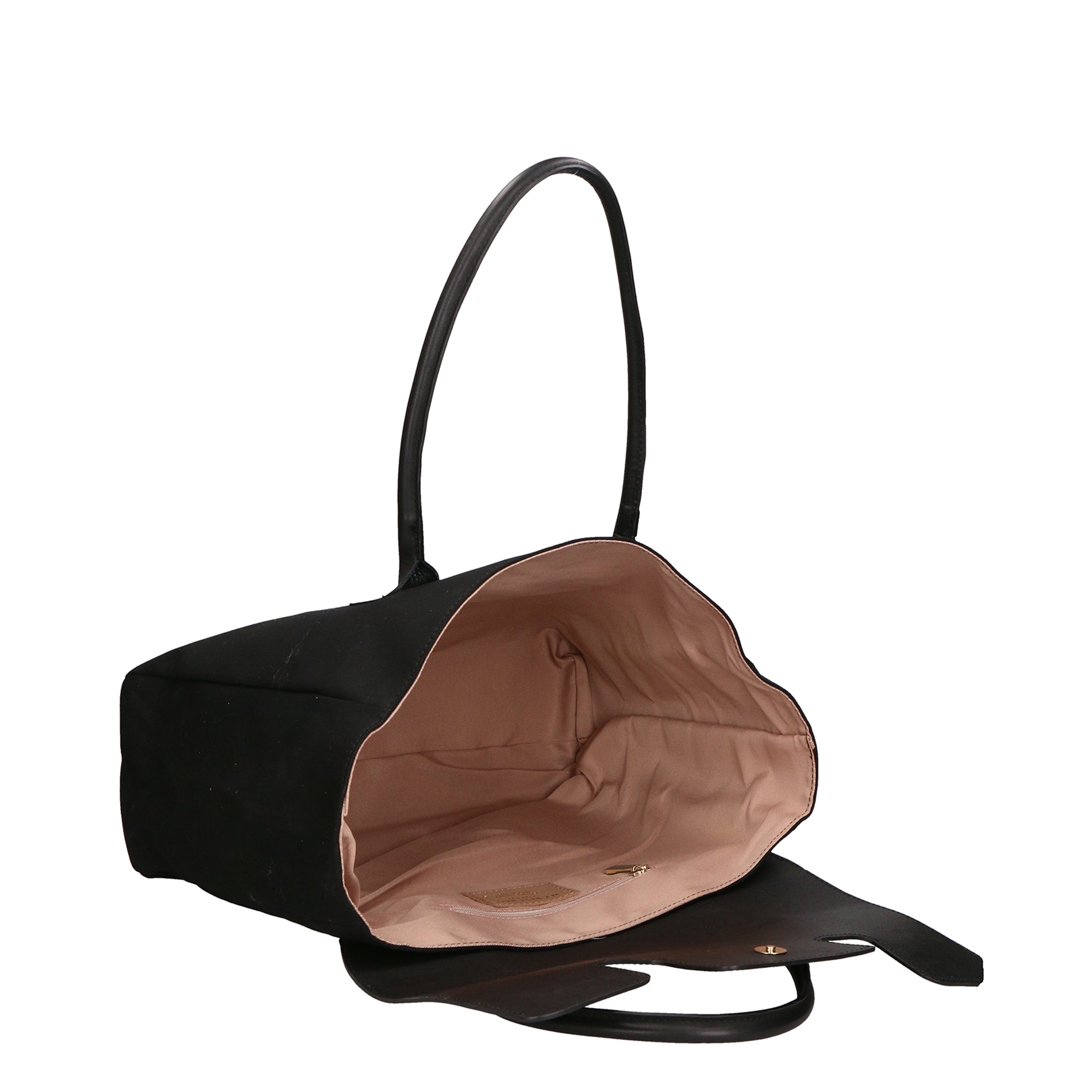 Borsa a mano da donna Vera pelle e cotone MYB-7038-SS-NERO My Best Bag