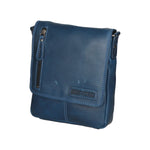 Borsa a tracolla da uomo 100% vera pelle HILB-3069S-BLU Hill Burry