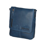 Borsa a tracolla da uomo 100% vera pelle HILB-3069S-BLU Hill Burry