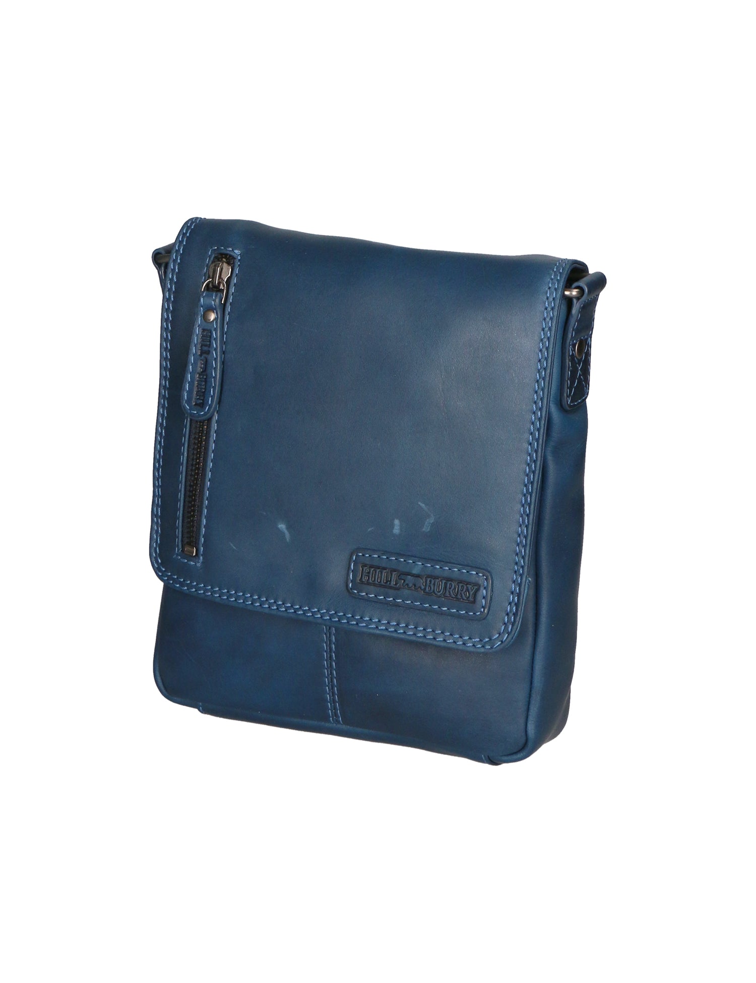 Borsa a tracolla da uomo 100% vera pelle HILB-3069S-BLU Hill Burry