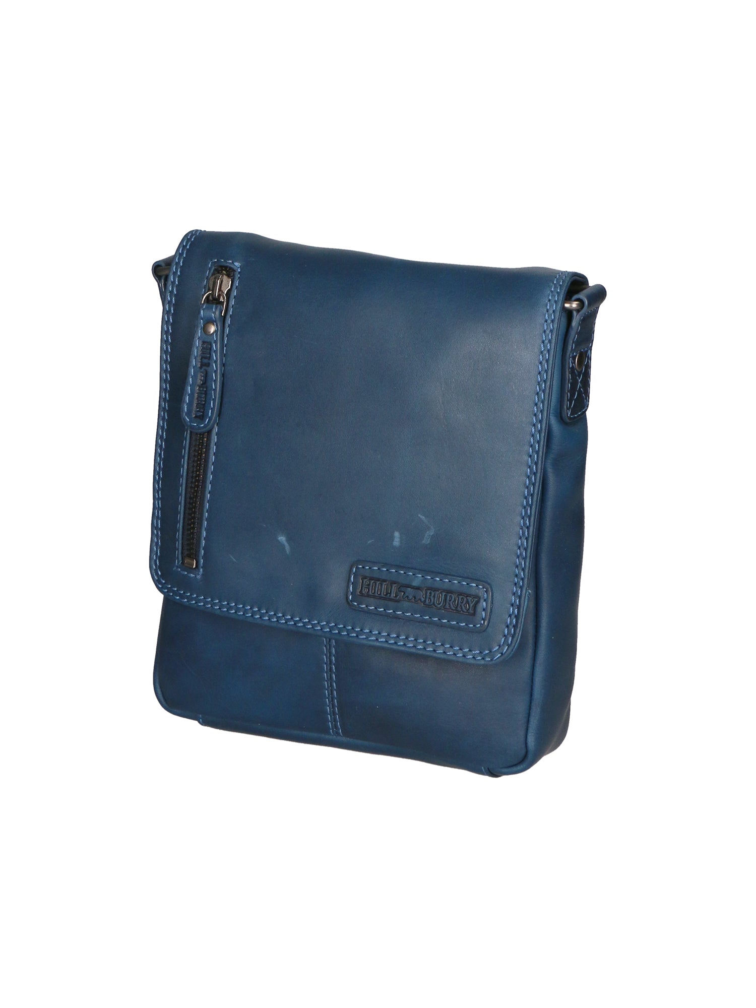 Borsa a tracolla da uomo 100% vera pelle HILB-3069S-BLU Hill Burry