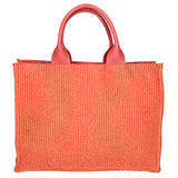Borsa a mano da donna Misto pelle e tessuto MYB-05117-SS-524+S42 CORALLO My Best Bag