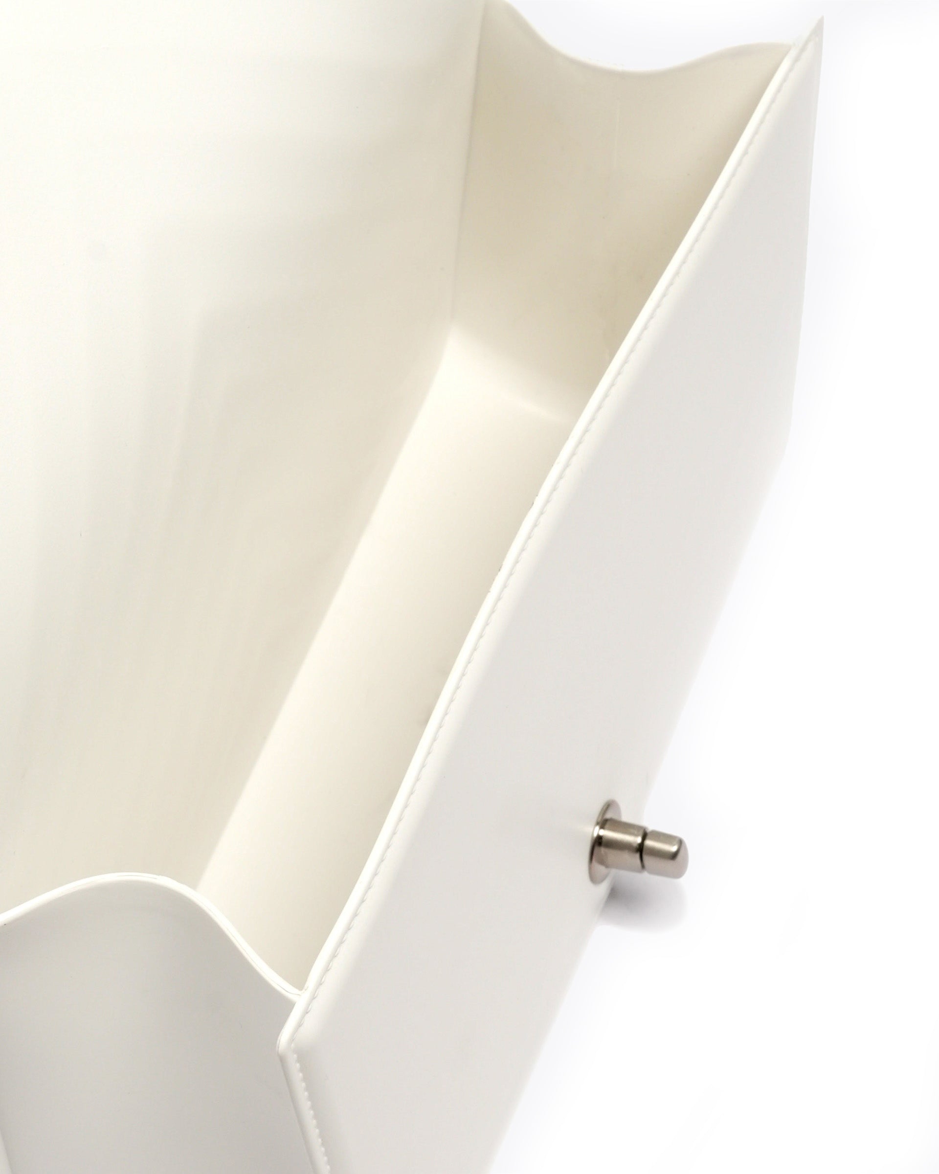 Borsa a mano da donna 100% PVC FLAT M-WHITE + OFF SILVER Marc Ellis