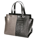 Ariana Borsa a mano da donna Vera pelle stampata cocco 05435-C28 NERO C27 CENERE Gave Lux