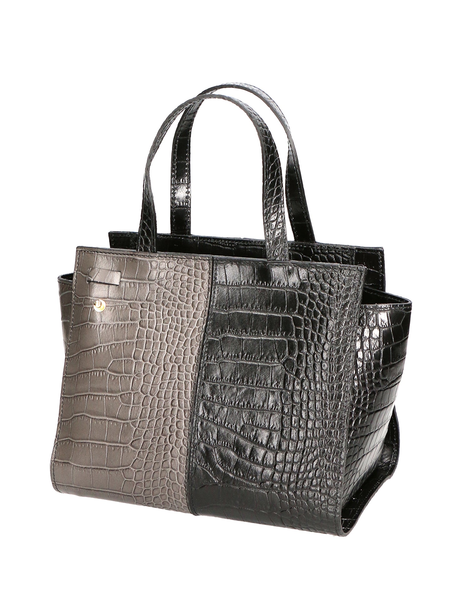Ariana Borsa a mano da donna Vera pelle stampata cocco 05435-C28 NERO C27 CENERE Gave Lux
