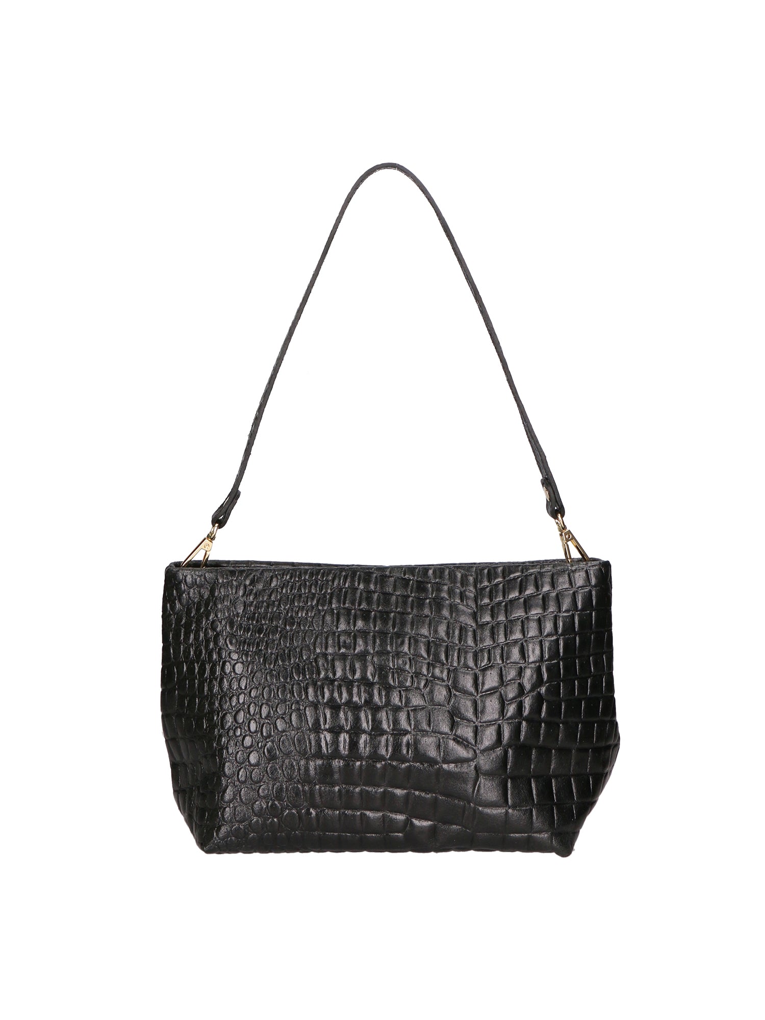 Lorelei Borsa a spalla da donna Vera pelle croco 06498-019 NERO Gave Lux