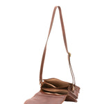 Borsa a tracolla da donna 100% vera pelle 4582-MARRONE Alessia Firenze