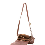 Borsa a tracolla da donna 100% vera pelle 4582-MARRONE Alessia Firenze