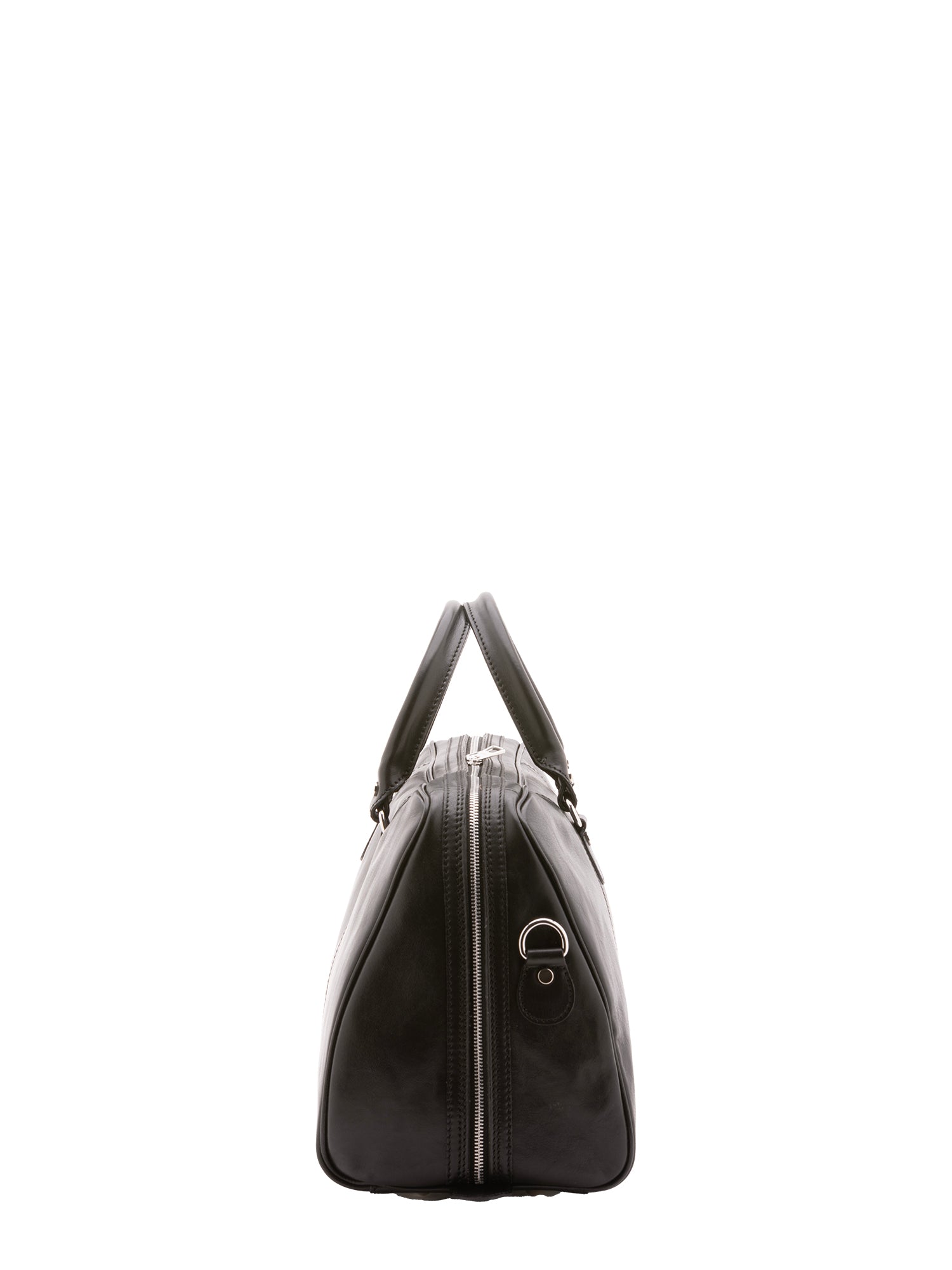 Borsa da viaggio unisex in vera pelle 100% cotone 4040-NERO Alessia Firenze