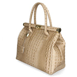 Deborah Borsa a mano da donna Pelle Croco Stampata 7727-C40 TAUPE SCURO DARK TAUPE Gave Lux