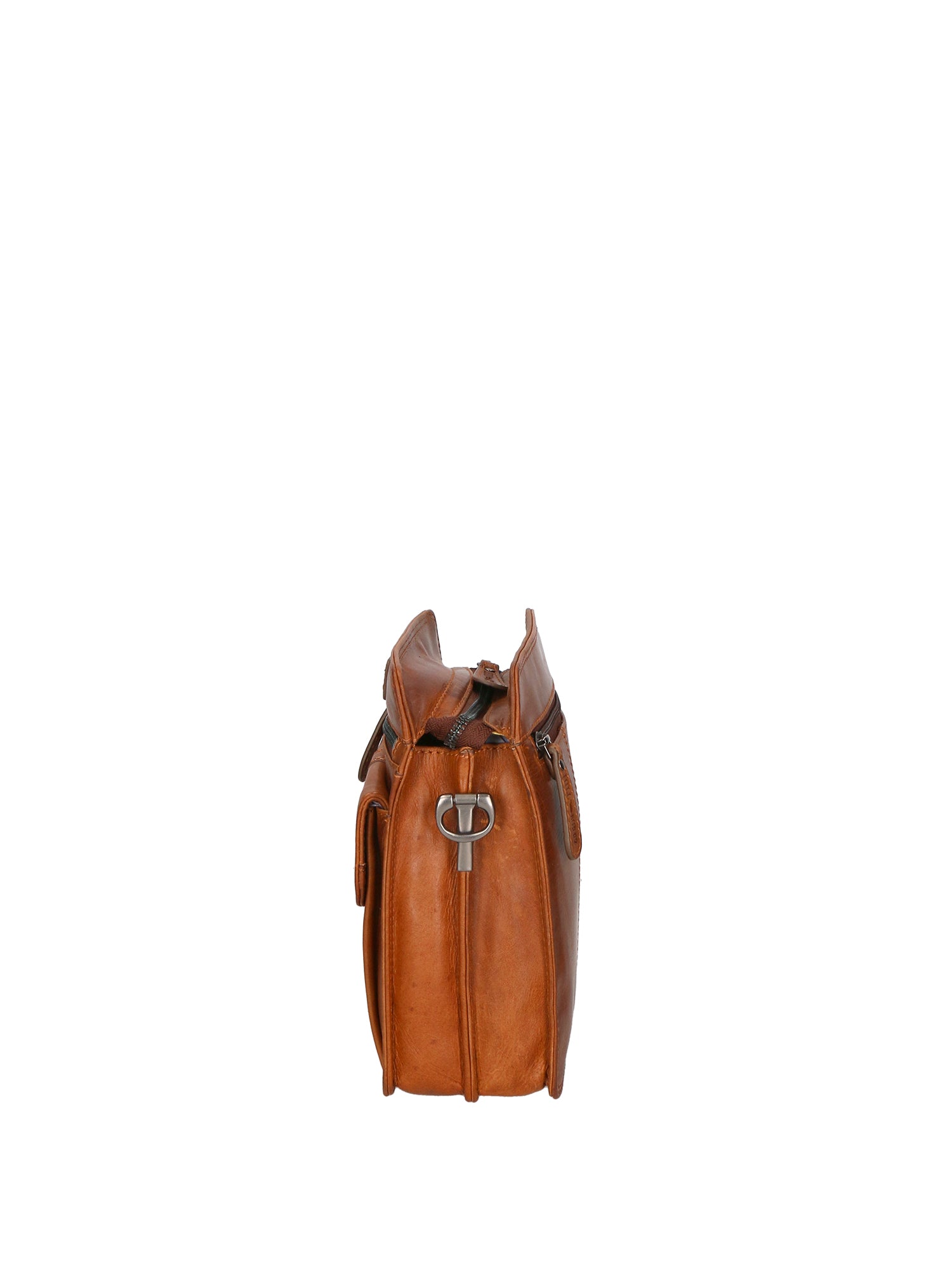 Borsa a tracolla da uomo in vera pelle RFID HILB-3339-CUOIO Hill Burry