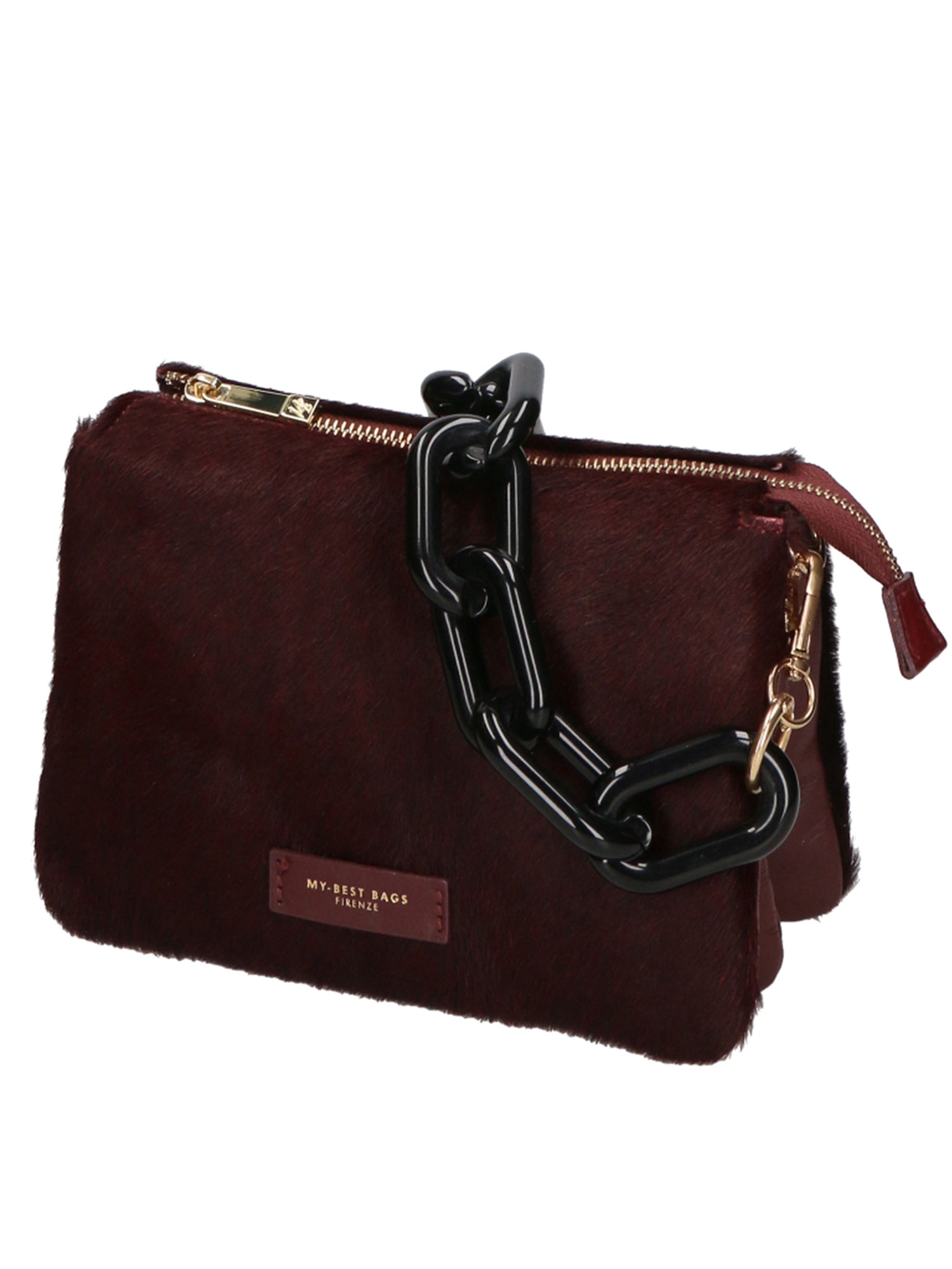 Borsa a spalla da donna Vera pelle di cavallino MYB-8021-FW-BORGOGNA My Best Bag
