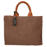 Borsa a mano da donna Misto pelle e tessuto MYB-05117-SS-25+S17 CUOIO SCURO My Best Bag